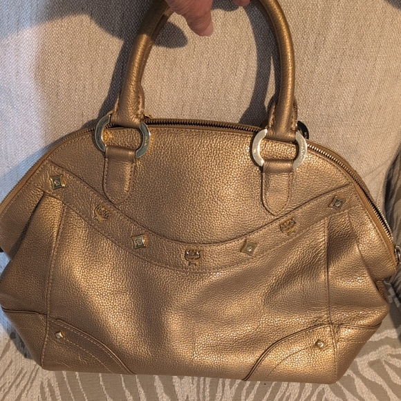 MCM Gold Metallic Handbag
